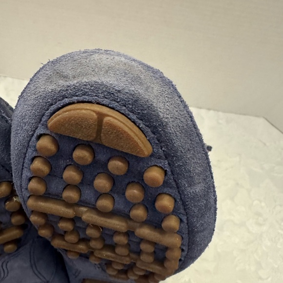 Cole‎ Haan 11M Driving Moccasins Shoe Blue Leather Orange Fringe Kiltie  Preppy - Picture 7 of 11